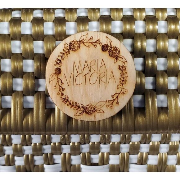 Maria Victoria Sweet Carlota Wristlet Diamond Pattern Gold Colorful Artsy Boho - Picture 5 of 9